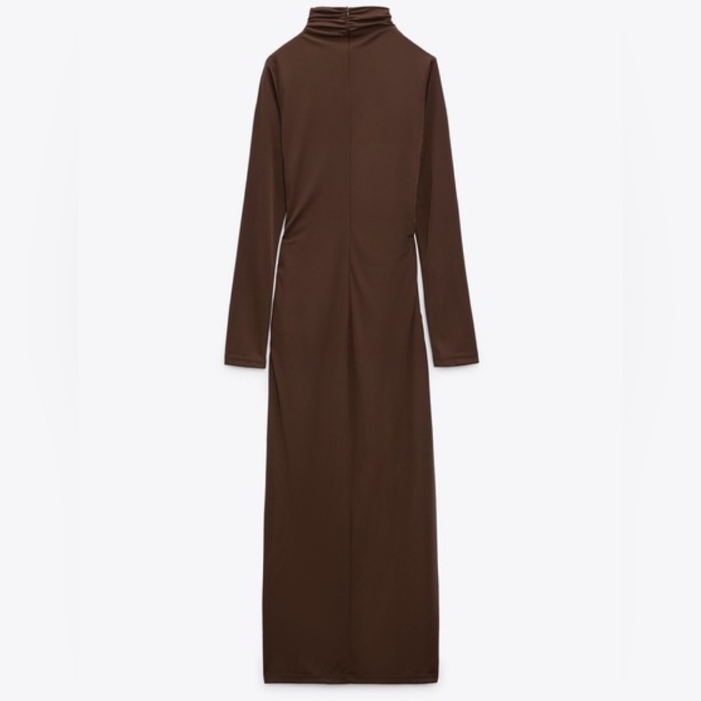 ZARA DRAPED MIDI DRESS XL - Picture 13 of 15